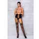 Пояс-корсет из экокожи Passion CELINE SET XXL/XXXL, black шнуровка, съемные пажи для чулок, стринги