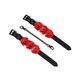 Наручники Liebe Seele Flower Rhythm - Black and Red Leather Flowers Hand Cuffs