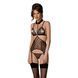 Корсет с открытой грудью Passion DOMINICA CORSET S/M black, пажи для чулок, стринги