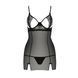 Прозора сорочка приталена Passion QUENTRIS CHEMISE S/M, black, трусики