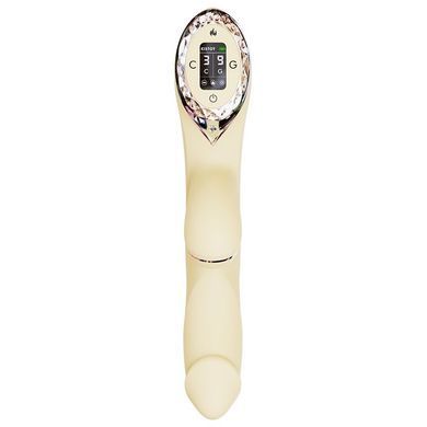 Вакуумный вибратор-кролик с подогревом KISSTOY A-King Pro Yellow, с LED-экраном