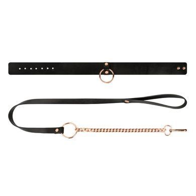 Ошейник с поводком Rosy Gold - Collar with Leash - Black