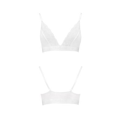 Эластичный топ с кружевом Passion PS001 TOP M, white