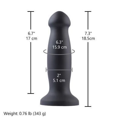 Силиконовый дилдо для секс-машин Hismith 7.2" Black Silicone Anal Dildo, система KlicLok