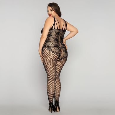 Бодистокинг на все тело с сеткой и кружевом Size Plus Black