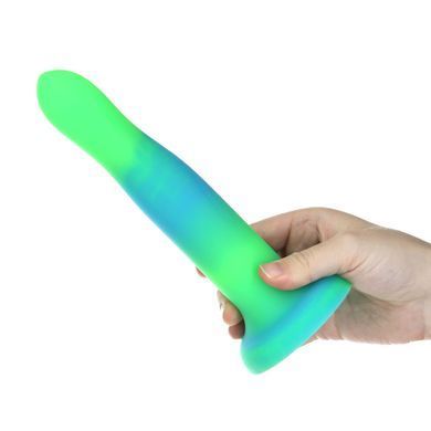 Светящийся в темноте фаллоимитатор ADDICTION Rave 8&Prime; Glow in the Dark Dildo Blue Green, 20,3 см