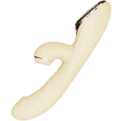 Вакуумный вибратор-кролик с подогревом KISSTOY A-King Pro Yellow, с LED-экраном