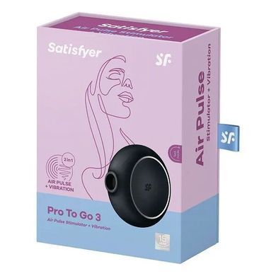 Вакуумный стимулятор с вибрацией Satisfyer Pro To Go 3 Black
