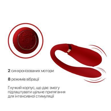 Смартвибратор для пар Zalo &mdash; Fanfan set Bright Red, пульт ДУ