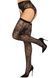Комплект Leg Avenue Lace thigh highs & garterbelt, One Size, черный, чулки и пояс с пажами