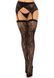 Комплект Leg Avenue Lace thigh highs & garterbelt, One Size, черный, чулки и пояс с пажами