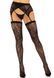 Комплект Leg Avenue Lace thigh highs & garterbelt, One Size, черный, чулки и пояс с пажами