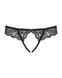 Кружевные танга с доступом Obsessive Contica crothchles thong S/M, черные