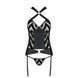 Сетчатый комплект с узором, корсет, подвязки, трусики Passion HIMA CORSET XXL/XXXL, black