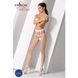 Эротические колготки-бодистокинг Passion S021 white, в крупную сетку с высоким пояском