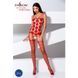 Бодистокинг Passion BS067 red, комбинезон, имитация чулок и топа на бретелях