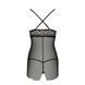 Прозора сорочка приталена Passion QUENTRIS CHEMISE XXL/XXXL, black, трусики