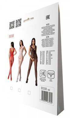 Бодистокинг с крыльями Passion BS098 One Size, red, средняя сетка, открытый доступ