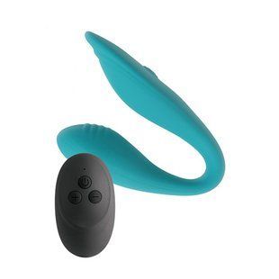 Двойной вибратор S Pleasures Premium Delight, бирюзовый, для клитора и точки G, 10 режимов