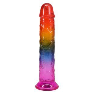 Дилдо Doc Johnson Crystal Jellies - 7.5 Inch Dong - Rainbow