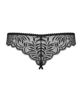 Мереживні танга з доступом Obsessive Contica crothchles thong L/XL, чорні