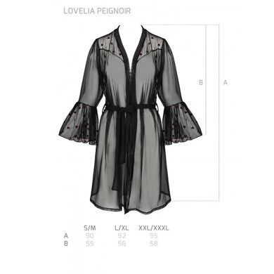 Воздушный пеньюар Passion LOVELIA PEIGNOIR L/XL, black