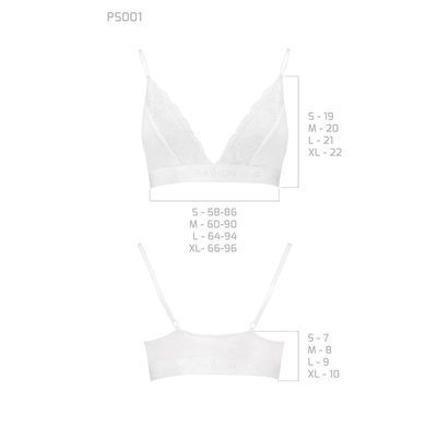 Эластичный топ с кружевом Passion PS001 TOP S, white