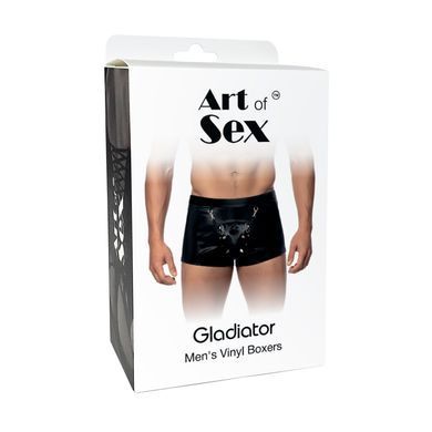 Мужские трусы с сюрпризом Art of Sex - Gladiator, черные с эффектом мокрого бархата, размер M