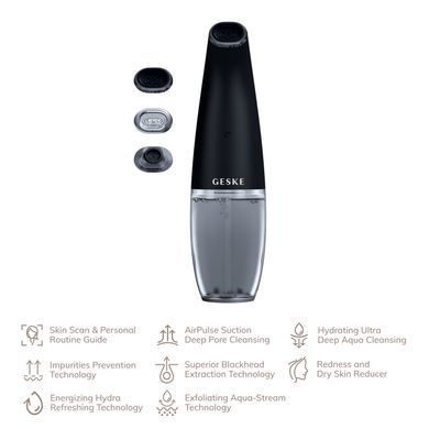 Очищуючий засіб для обличчя GESKE Aqua-Stream Face Cleanser 8в1 black
