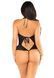 Боди Leg Avenue Lace Floral Lace Halter Teddy with Flutter Accent One Size, Black