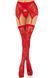 Комплект Leg Avenue Lace thigh highs & garterbelt, One Size, красный, чулки и пояс с пажами