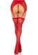 Комплект Leg Avenue Lace thigh highs & garterbelt, One Size, красный, чулки и пояс с пажами