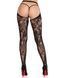 Колготки Leg Avenue Rose Lace Crotchless Tights with Open One Size Black