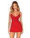 Пеньюар Obsessive Ingridia chemise & thong XL/2XL, красный, сорочка, стринги