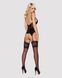 Сатиновий мереживний корсет Obsessive 810-COR-1 babydoll & thong L/XL, чорний, корсет, танга