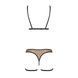 Эротический комплект нижнего белья Passion GABI SET L/XL beige, трусики с гартерами