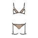 Эротический комплект нижнего белья Passion GABI SET L/XL beige, трусики с гартерами
