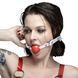 Кляп силиконовый Feral Feelings Silicon Ball Gag White/Red, белый ремень, красный шарик