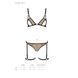 Эротический комплект нижнего белья Passion GABI SET L/XL beige, трусики с гартерами