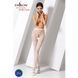 Еротичні колготки-бодістокінг Passion S010 white, з доступом, геометричний малюнок