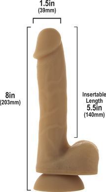 Гибкий фаллоимитатор на присоске ADDICTION &mdash; ANDREW 8&Prime; Silicone Dong &mdash; Caramel, вибропуля в подарок