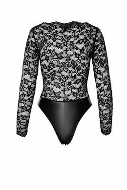 Боди Noir Handmade F296 Psyche, XL, кружево, длинный рукав, низ под латекс, с доступом