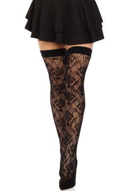 Панчохи Leg Avenue Wild rose net thigh highs One Size