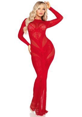 Сукня Leg Avenue Lace and Net Bodycon Gown One Size, Red