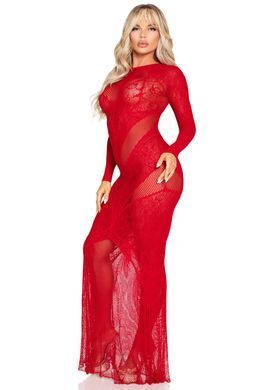 Сукня Leg Avenue Lace and Net Bodycon Gown One Size, Red