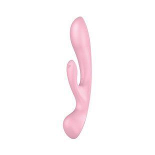 Двосторонній вібратор-кролик Satisfyer Triple Oh Pink, 3 мотори, руків&rsquo;я-масажер