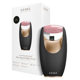 Ролер-масажер для обличчя з рожевим кварцом GESKE SmartAppGuided Rose Quartz Roller 5in1 gray