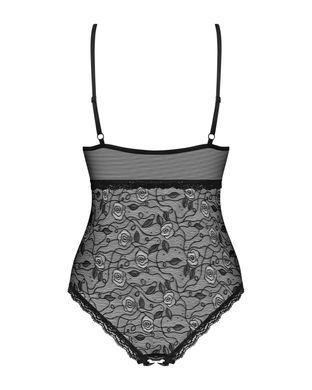 Кружевное боди с доступом Obsessive 818-TED-1 teddy M/L, черное