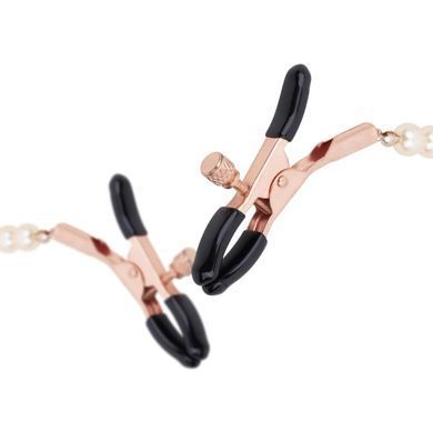 Зажимы для сосков с жемчужной цепочкой Rosy Gold - Nipple Clamps Pearls