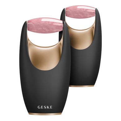 Ролер-масажер для обличчя з рожевим кварцом GESKE SmartAppGuided Rose Quartz Roller 5in1 gray